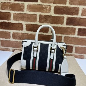 Replica Gucci Gucci Bauletto Top Handle White Black 3 Replica Gucci Gucci Bauletto Top Handle White Black - premium 1:1 fake handbag model