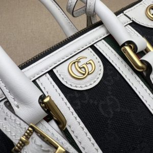 Replica Gucci Gucci Bauletto Top Handle White Black 8 Replica Gucci Gucci Bauletto Top Handle White Black - premium-grade designer purse dupe