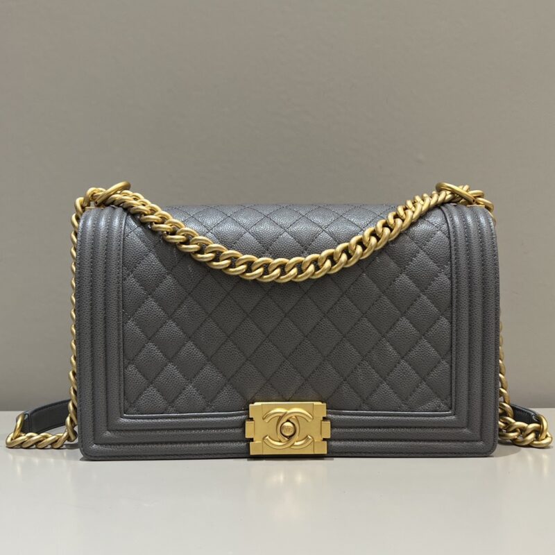 Replica CHANEL Le Boy Large Grey 1 Replica CHANEL Le Boy Large Grey - elite superclone designer purse