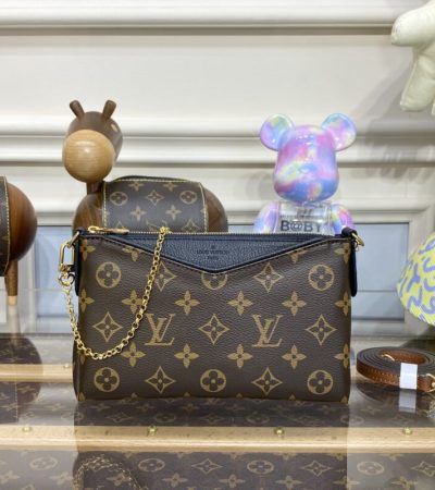 Replica Louis Vuitton Pallas Clutch Black - elite superclone designer purse
