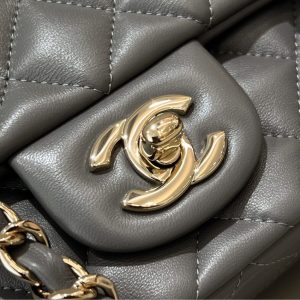 Replica CHANEL Classic Flap 20cm Grey - 1:1 designer replica handbag