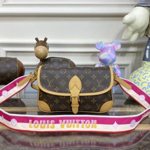 Replica Louis Vuitton Nano Diane Satchel Pink Strap - high-end fake designer purse