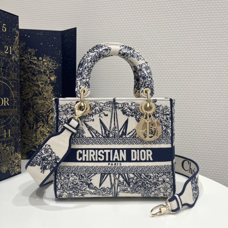 Replica Lady Dior D-Lite Blue Star 1 Replica Lady Dior D-Lite Blue Star - realistic designer-inspired fake bag