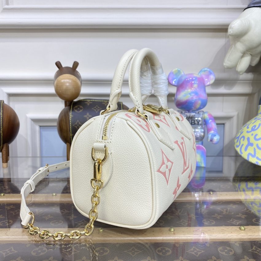 Replica Louis Vuitton Speedy Bandouliere 20 White Pink 4 Replica Louis Vuitton Speedy Bandouliere 20 White Pink - best quality luxury bag dupe