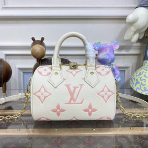 Replica Louis Vuitton Speedy Bandouliere 20 White Pink 1 Replica Louis Vuitton Speedy Bandouliere 20 White Pink - best quality luxury bag dupe