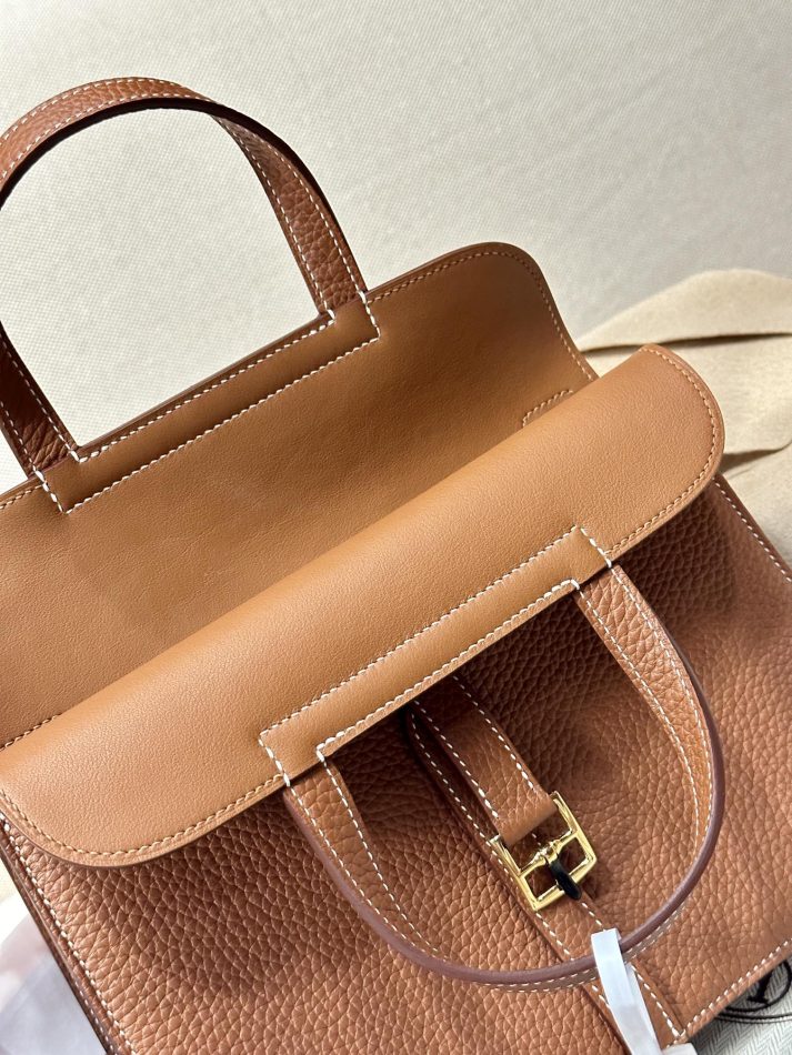 Replica Hermes Halzan Brown 4 Replica Hermes Halzan Brown - authentic-look luxury purse replica