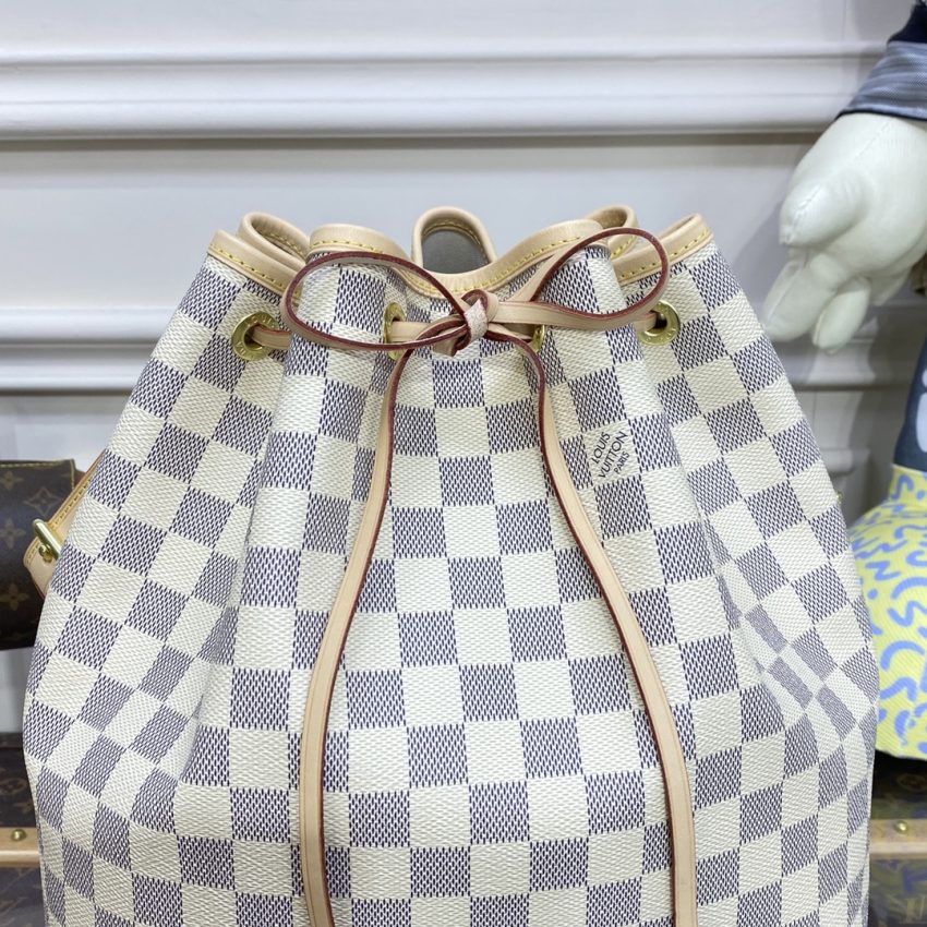 Replica Louis Vuitton Noe Bucket White Grid MM 2 Replica Louis Vuitton Noe Bucket White Grid MM - premium-grade designer purse dupe