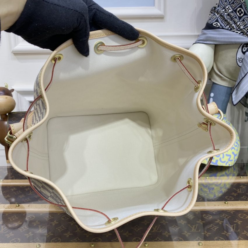 Replica Louis Vuitton Noe Bucket White Grid MM 7 Replica Louis Vuitton Noe Bucket White Grid MM - premium 1:1 fake handbag model