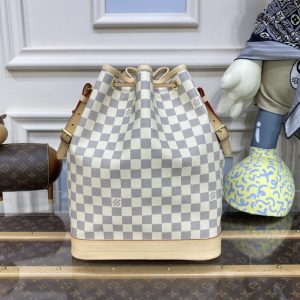 Replica Louis Vuitton Noe Bucket White Grid MM 3 Replica Louis Vuitton Noe Bucket White Grid MM - high-end fake designer purse