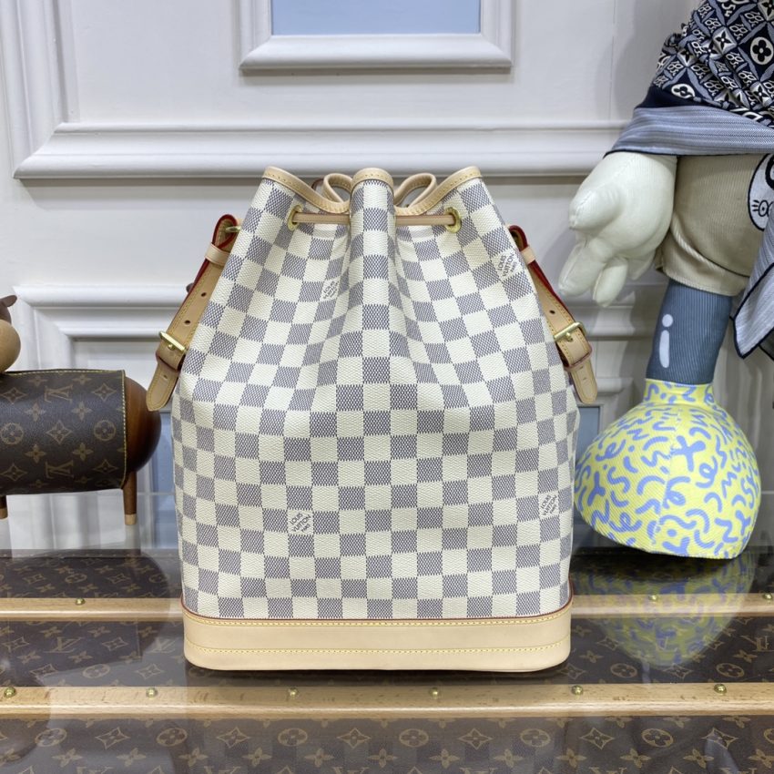 Replica Louis Vuitton Noe Bucket White Grid MM 3 Replica Louis Vuitton Noe Bucket White Grid MM - high-end fake designer purse