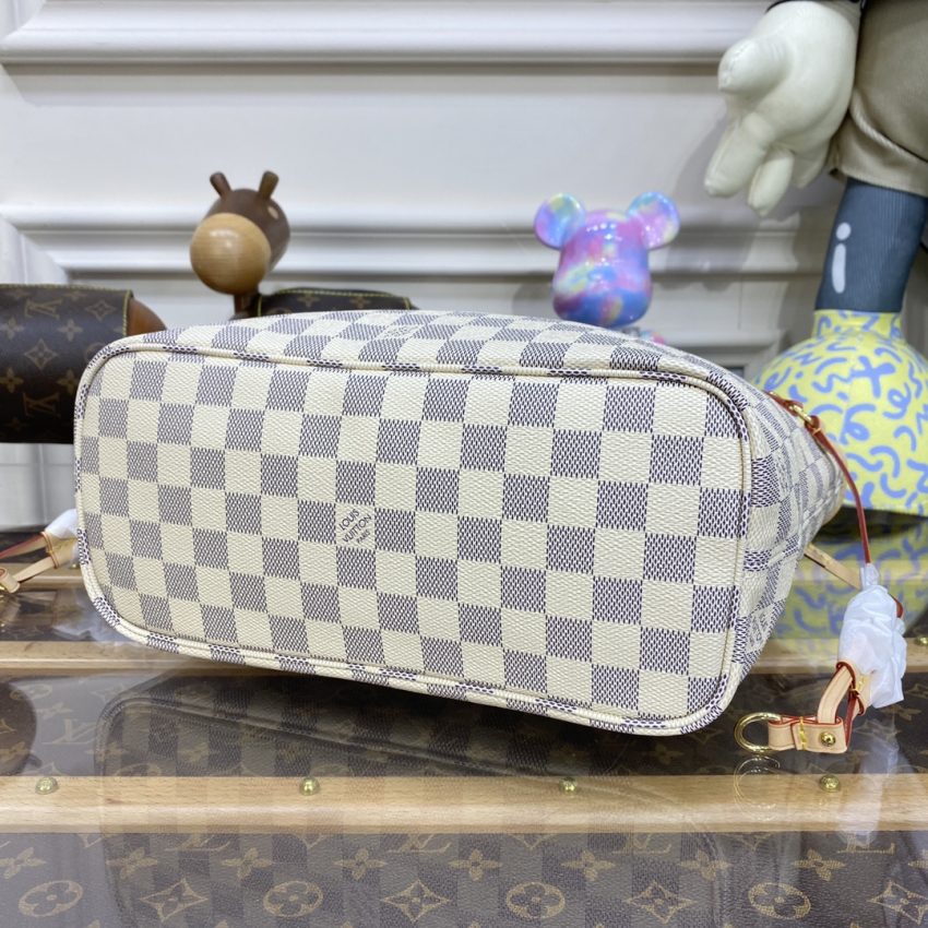 Replica Louis Vuitton Neverfull MM White Grid - elite superclone designer purse
