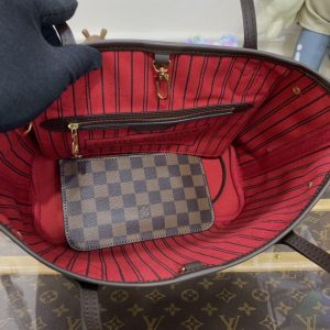 Replica Louis Vuitton Neverfull MM Grid Red Inside 2 Replica Louis Vuitton Neverfull MM Grid Red Inside - high-accuracy replica luxury purse