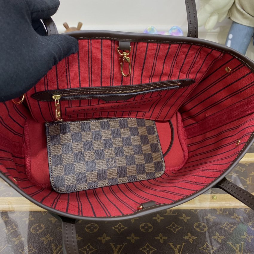 Replica Louis Vuitton Neverfull MM Grid Red Inside 2 Replica Louis Vuitton Neverfull MM Grid Red Inside - high-accuracy replica luxury purse