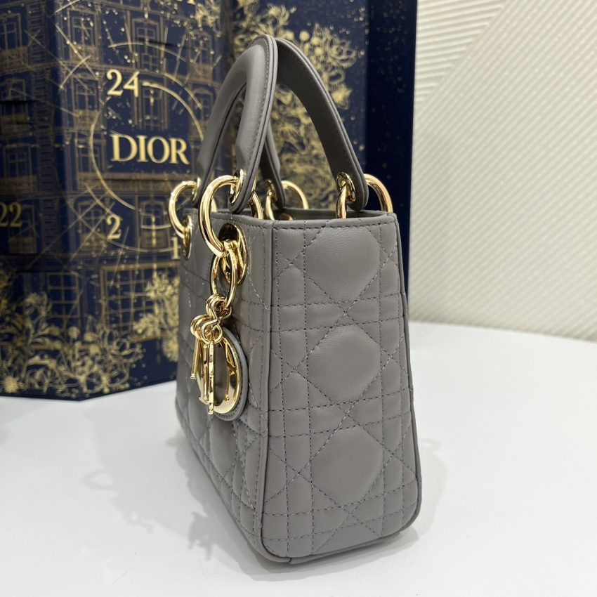 Replica Lady Dior Mini Stone Grey 2 Replica Lady Dior Mini Stone Grey - best quality luxury bag dupe