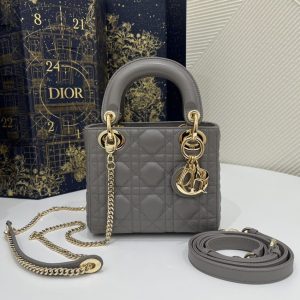 Replica Lady Dior Mini Stone Grey 1 Replica Lady Dior Mini Stone Grey - elite superclone designer purse