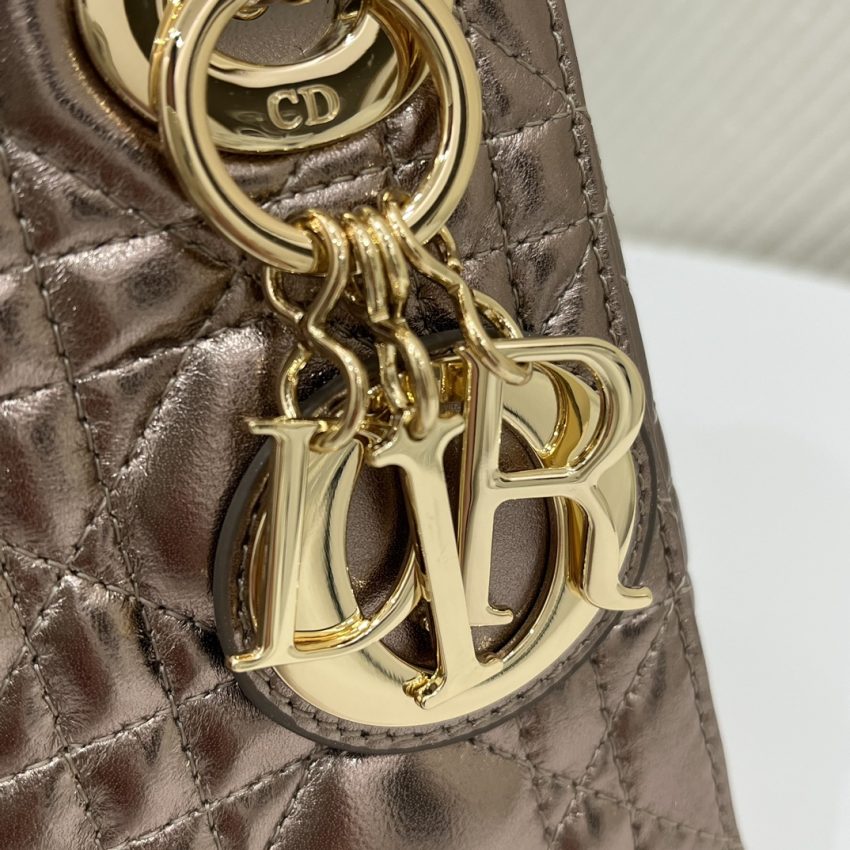 Replica Lady Dior Mini Golden-Tone Metallic 4 Replica Lady Dior Mini Golden-Tone Metallic - best quality luxury bag dupe