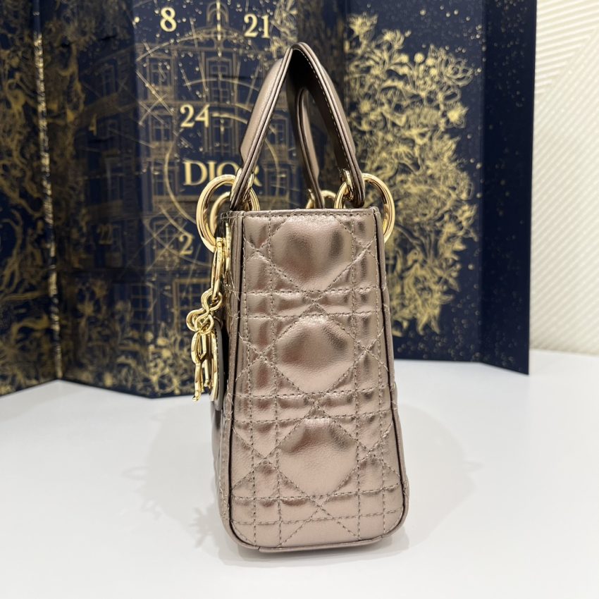 Replica Lady Dior Mini Golden-Tone Metallic 2 Replica Lady Dior Mini Golden-Tone Metallic - high-end fake designer purse