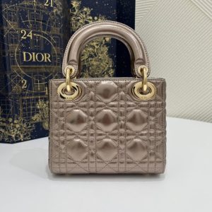Replica Lady Dior Mini Golden-Tone Metallic 8 Replica Lady Dior Mini Golden-Tone Metallic - 1:1 designer replica handbag