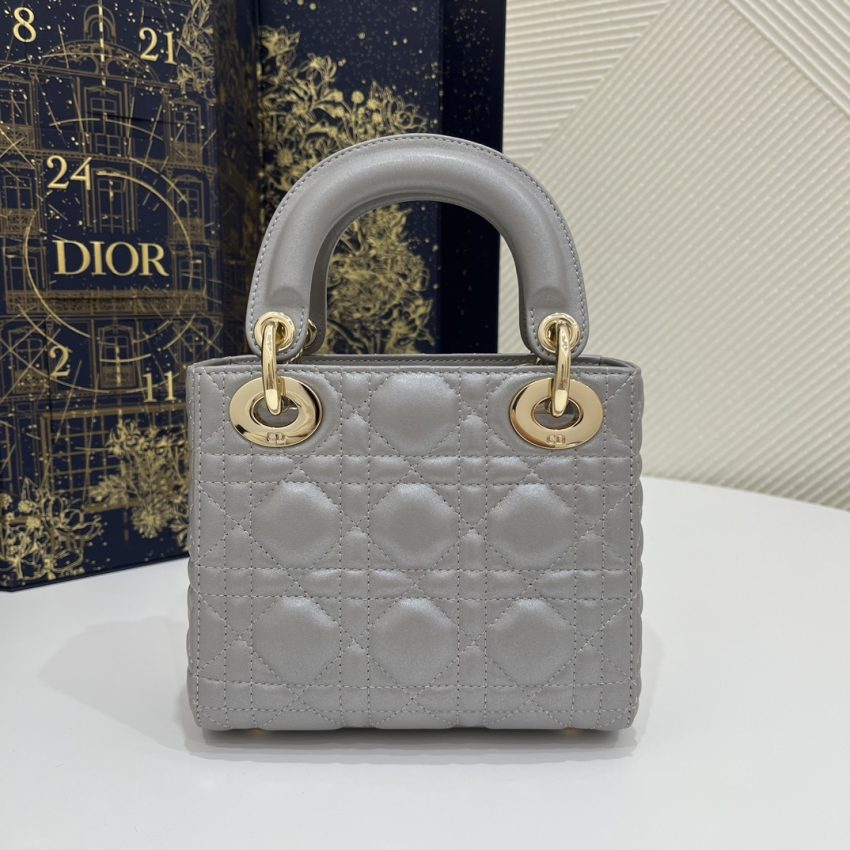 Replica Lady Dior Mini Grey Sillver 8 Replica Lady Dior Mini Grey Sillver - best quality luxury bag dupe