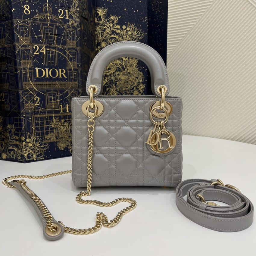 Replica Lady Dior Mini Grey Sillver 1 Replica Lady Dior Mini Grey Sillver - ultra-realistic fake designer tote