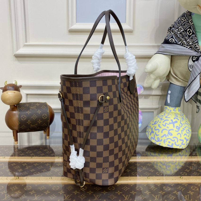 Replica Louis Vuitton Neverfull MM Grid Pink Inside 2 Replica Louis Vuitton Neverfull MM Grid Pink Inside - premium-grade designer purse dupe