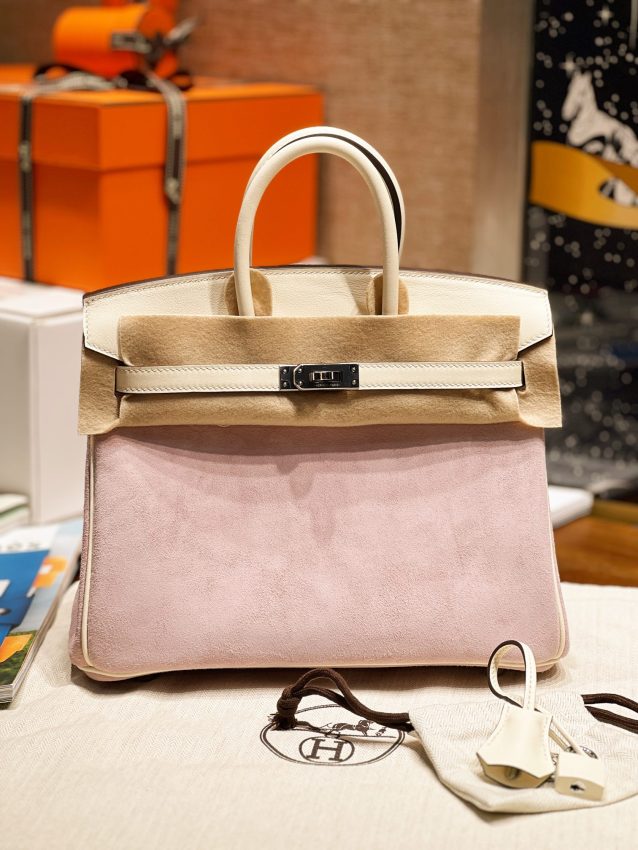 Replica Hermes Birkin Pink Suede 1 Replica Hermes Birkin Pink Suede - near-authentic luxury replica handbag
