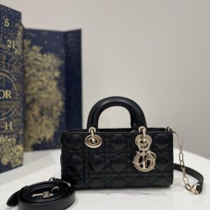 Replica Dior Lady D-Joy Bag Black 1 Replica Dior Lady D-Joy Bag Black - authentic-look luxury purse replica