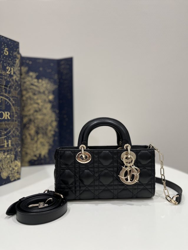 Replica Dior Lady D-Joy Bag Black 1 Replica Dior Lady D-Joy Bag Black - authentic-look luxury purse replica