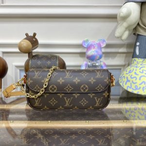 Replica Louis Vuitton Wallet on Chain Ivy Brown - near-authentic luxury replica handbag