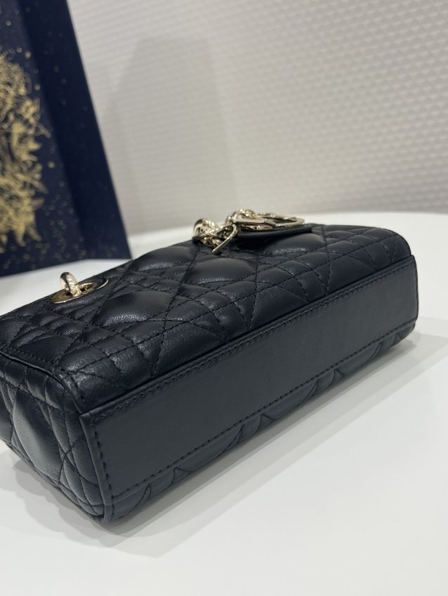 Replica Dior Lady D-Joy Mini Bag Black 9 Replica Dior Lady D-Joy Mini Bag Black - near-authentic luxury replica handbag