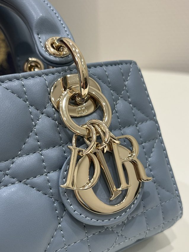 Replica Dior Lady D-Joy Mini Bag Blue 4 Replica Dior Lady D-Joy Mini Bag Blue - elite superclone designer purse