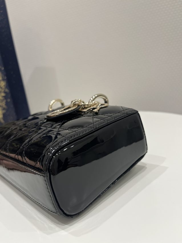 Replica Dior Lady D-Joy Bag Patent Black 3 Replica Dior Lady D-Joy Bag Patent Black - authentic-look luxury purse replica