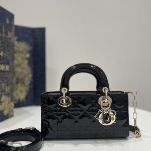Replica Dior Lady D-Joy Bag Patent Black 1 Replica Dior Lady D-Joy Bag Patent Black - premium 1:1 fake handbag model