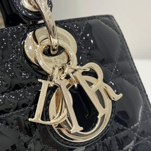 Replica Dior Lady D-Joy Bag Patent Black 8 Replica Dior Lady D-Joy Bag Patent Black - authentic-look luxury purse replica
