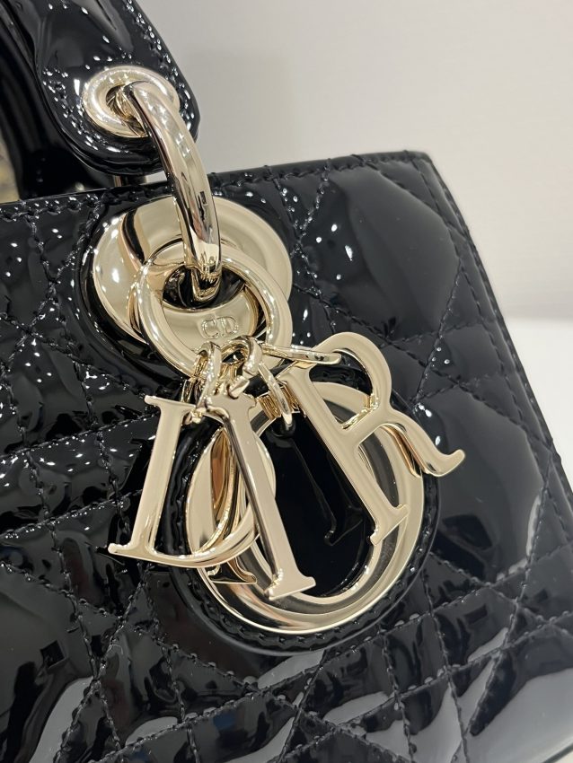 Replica Dior Lady D-Joy Bag Patent Black 8 Replica Dior Lady D-Joy Bag Patent Black - authentic-look luxury purse replica