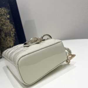 Replica Dior Lady D-Joy Bag White Patent 5 Replica Dior Lady D-Joy Bag White Patent - 1:1 designer replica handbag