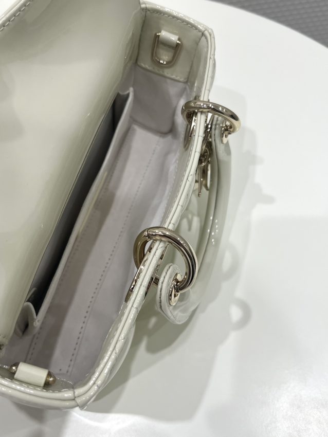Replica Dior Lady D-Joy Bag White Patent 6 Replica Dior Lady D-Joy Bag White Patent - near-authentic luxury replica handbag