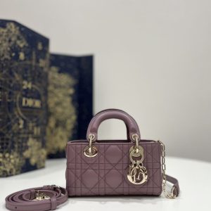 Replica Dior Lady D-Joy Mini Bag Dark Purple 1 Replica Dior Lady D-Joy Mini Bag Dark Purple - authentic-look luxury purse replica