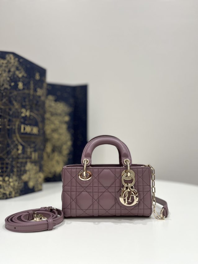 Replica Dior Lady D-Joy Mini Bag Dark Purple 1 Replica Dior Lady D-Joy Mini Bag Dark Purple - authentic-look luxury purse replica