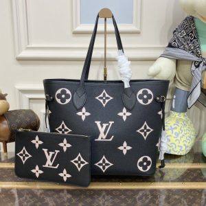 Replica Louis Vuitton Neverfull MM Black Pink 3 Replica Louis Vuitton Neverfull MM Black Pink - best quality luxury bag dupe