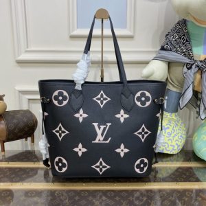 Replica Louis Vuitton Neverfull MM Black Pink 1 Replica Louis Vuitton Neverfull MM Black Pink - authentic-look luxury purse replica