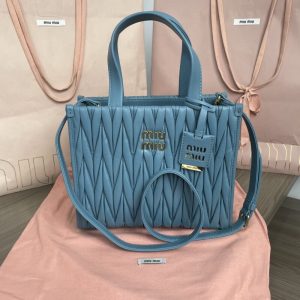 Replica Miu Miu Matelassé Tote Blue 1 Replica Miu Miu Matelassé Tote Blue - authentic-look luxury purse replica