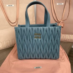 Replica Miu Miu Matelassé Tote Blue 5 Replica Miu Miu Matelassé Tote Blue - high-end fake designer purse