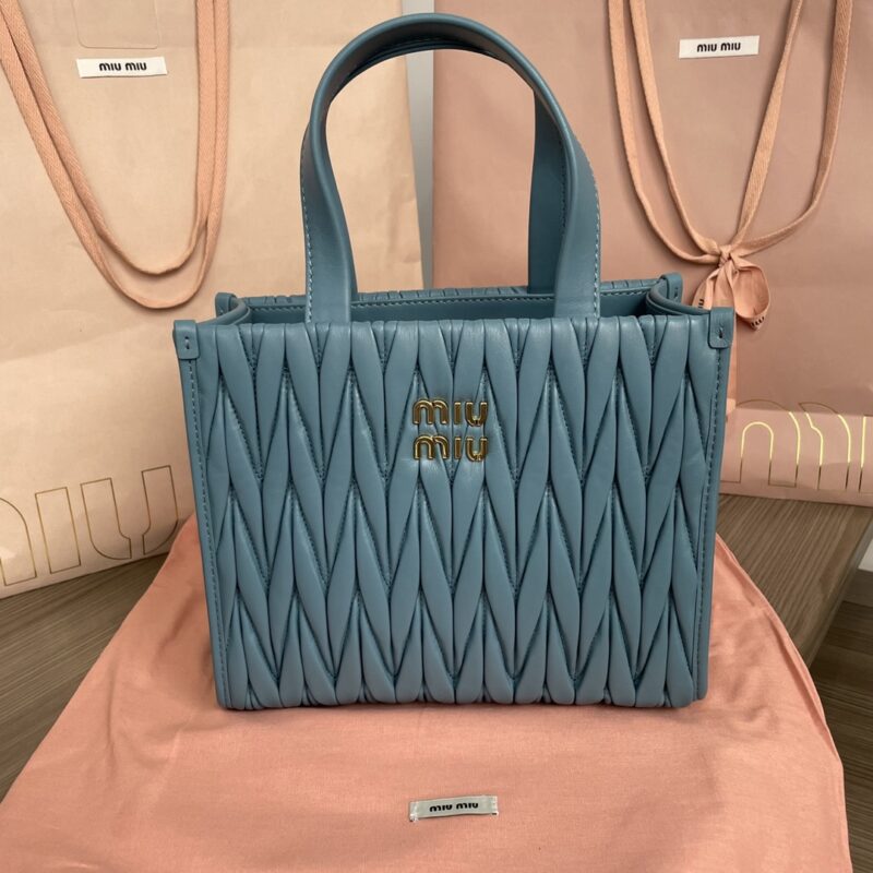 Replica Miu Miu Matelassé Tote Blue 5 Replica Miu Miu Matelassé Tote Blue - high-end fake designer purse