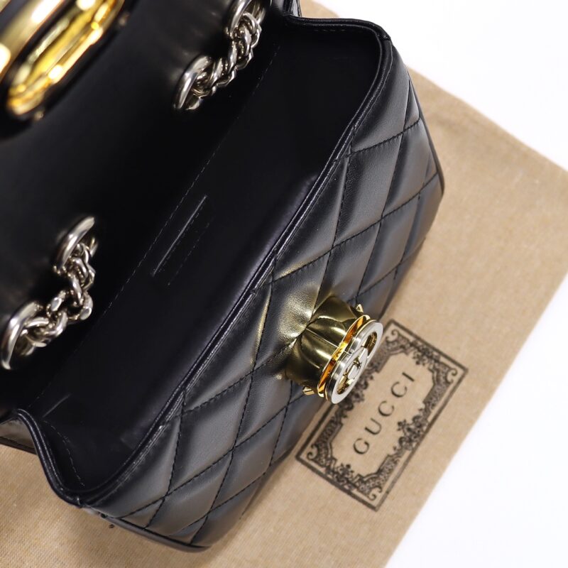Replica Gucci Gucci Deco Double G Black 2 Replica Gucci Gucci Deco Double G Black - top-tier luxury replica shoulder bag