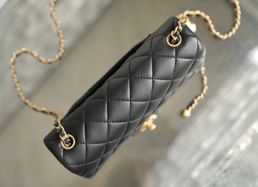 Replica CHANEL CF 17cm Golden Ball Black 2 Replica CHANEL CF 17cm Golden Ball Black - authentic-look luxury purse replica