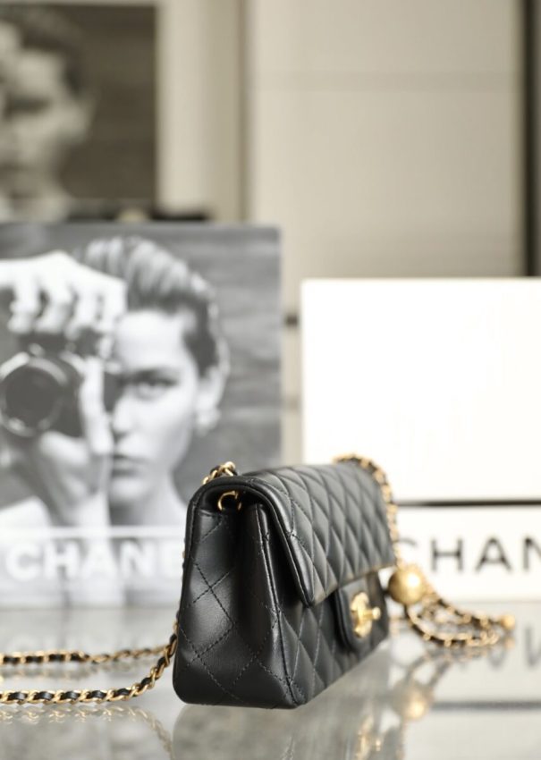 Replica CHANEL CF 17cm Golden Ball Black 7 Replica CHANEL CF 17cm Golden Ball Black - authentic-look luxury purse replica