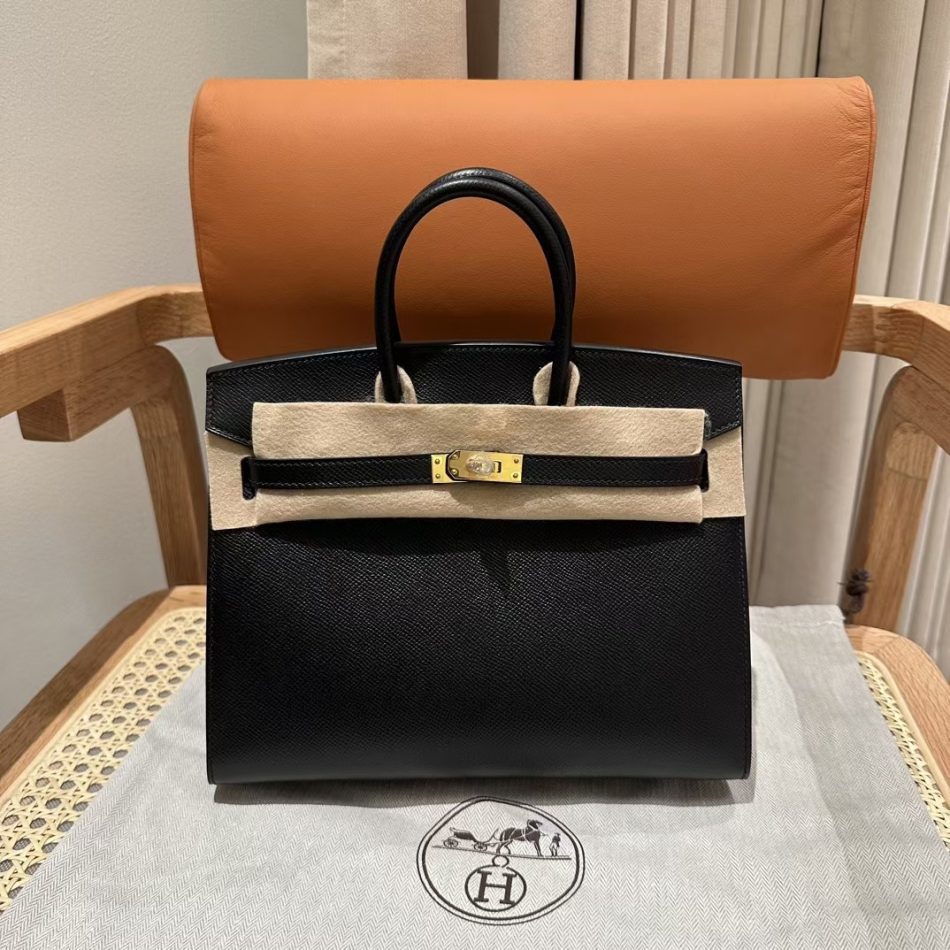Replica Hermes Birkin Epsom Black Noir Gold 1 Replica Hermes Birkin Epsom Black Noir Gold - authentic-look luxury purse replica