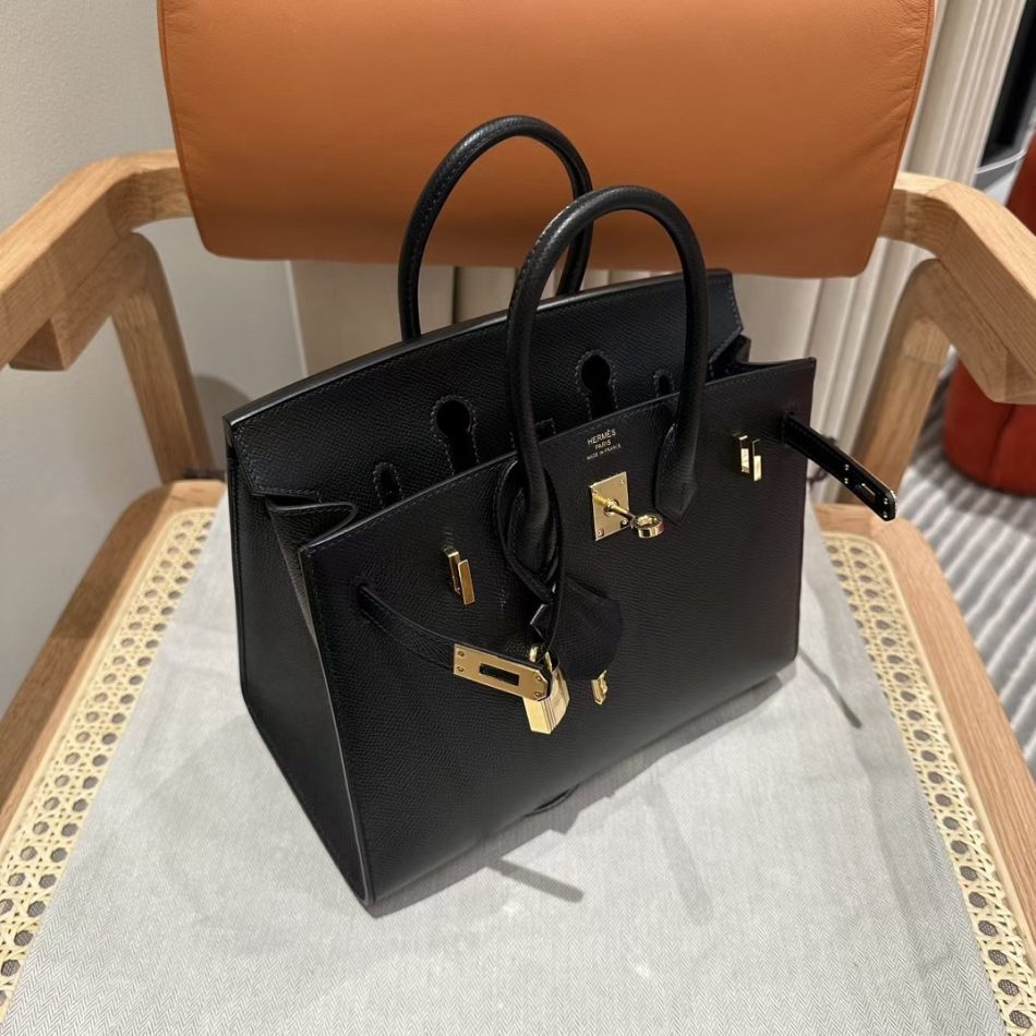 Replica Hermes Birkin Epsom Black Noir Gold 4 Replica Hermes Birkin Epsom Black Noir Gold - ultra-realistic fake designer tote
