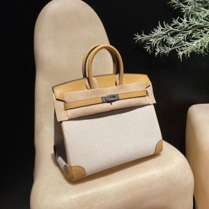 Replica Hermes Birkin Swift Marsala Brown Silver - realistic designer-inspired fake bag